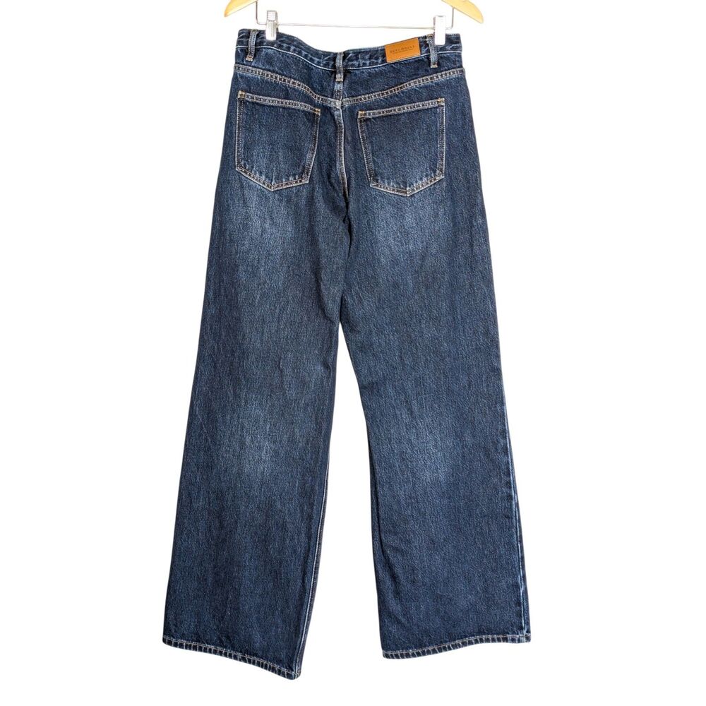 Sky Dolls Dark Blue Low-Mid Rise Jeans Size L Tall Wide Leg Mid Rise Cotton - Picture 3 of 8